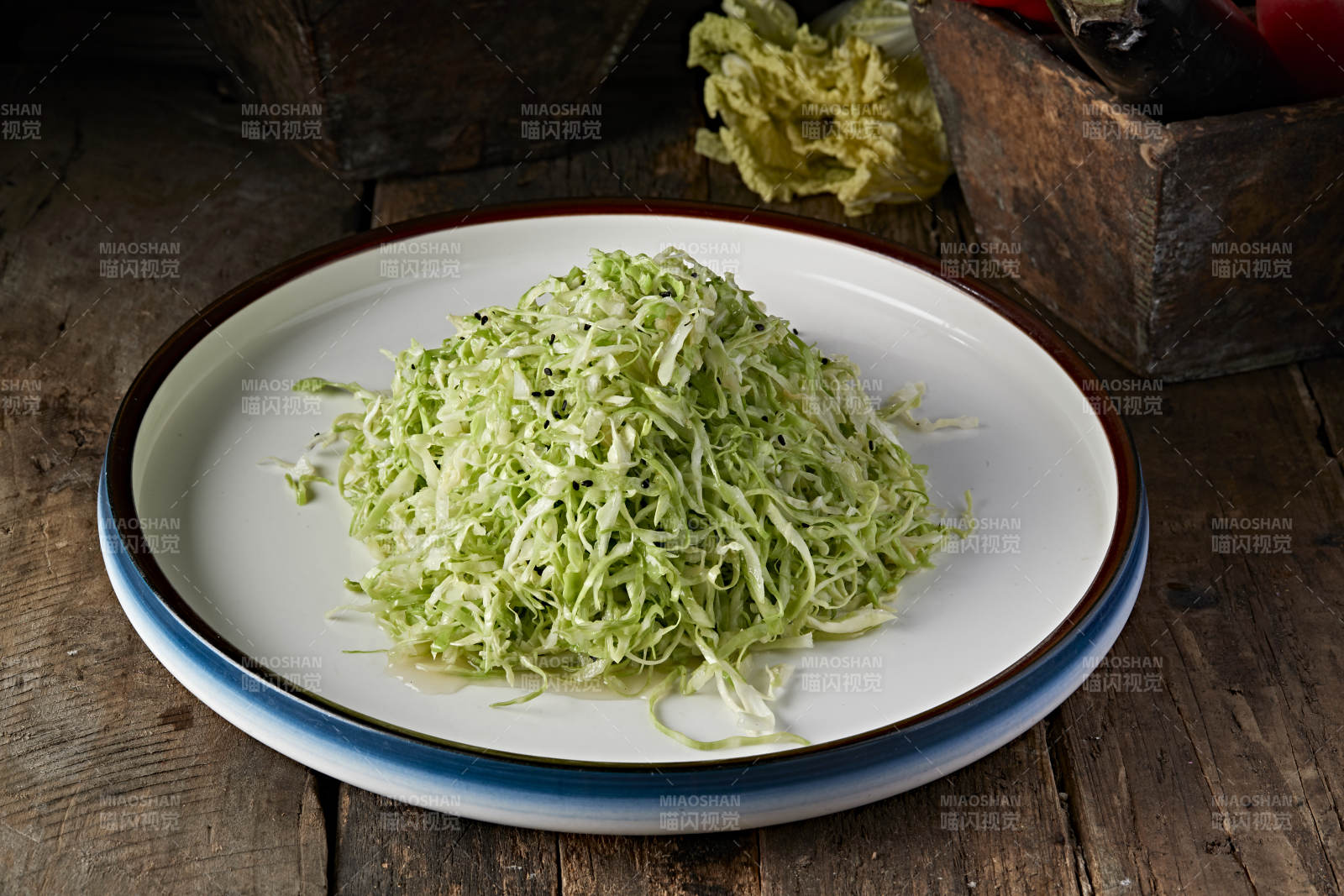 芥辣凉拌爽口包菜丝图片