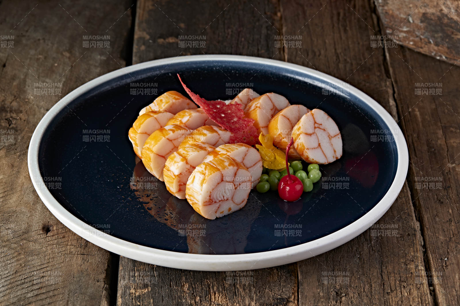 蟹柳压卷切片图片