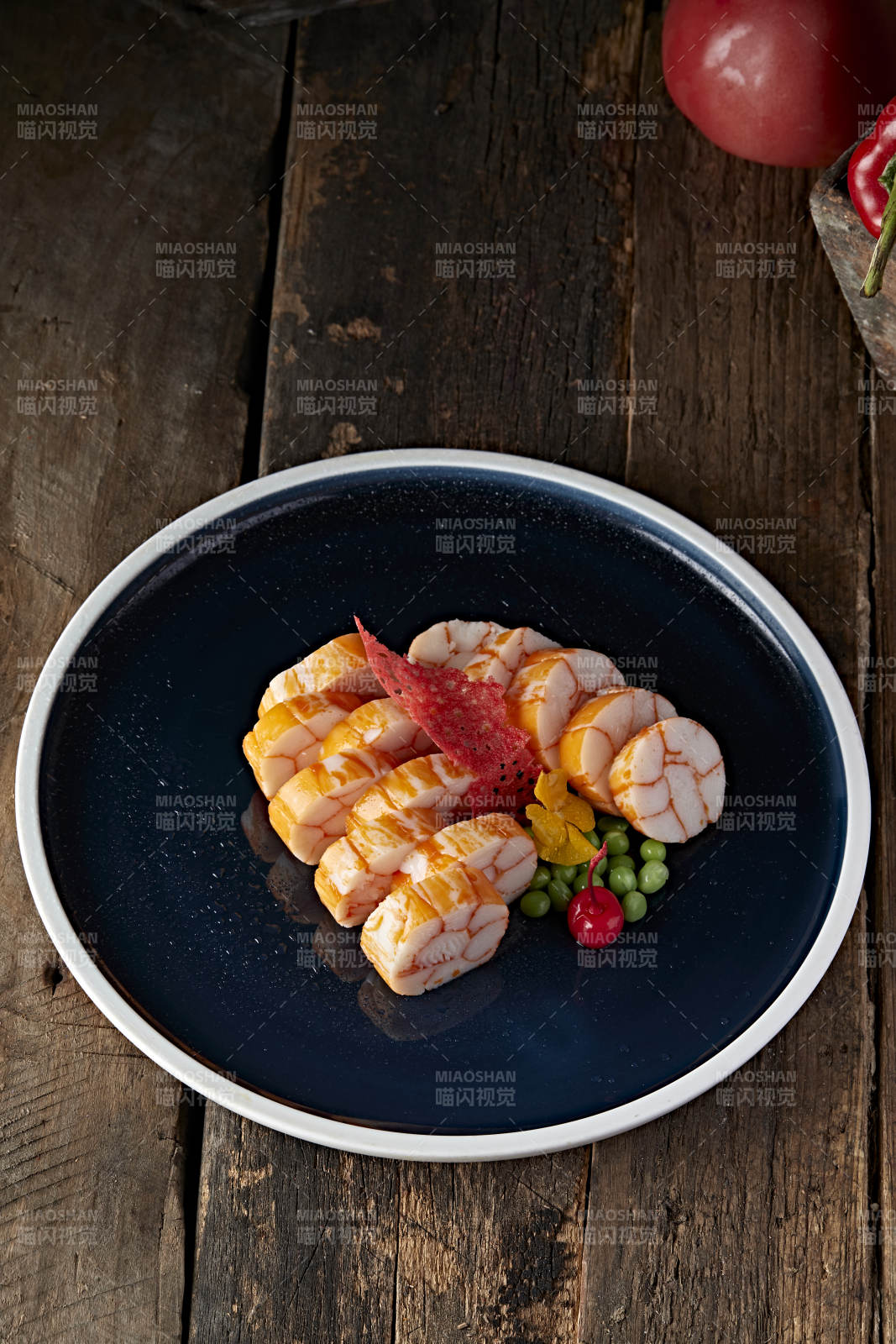 蟹柳压卷切片图片