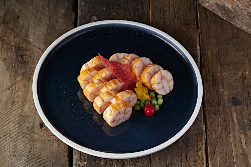 蟹柳压卷切片图片