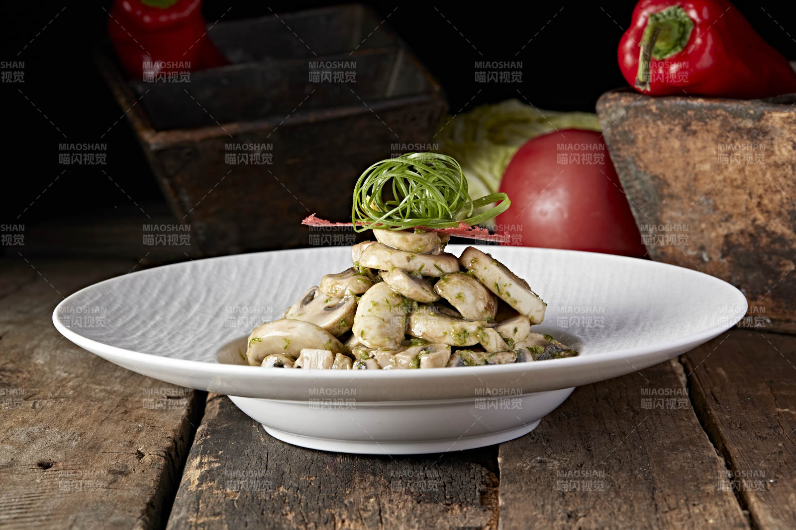 韭花酱凉拌口蘑图片