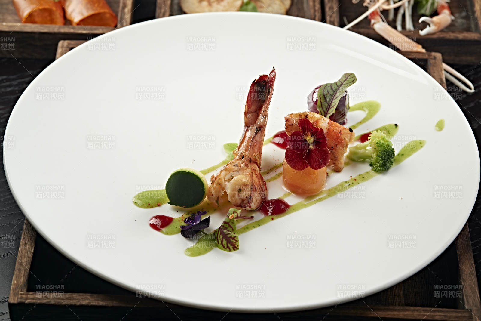 法式铁板香煎深海大虾图片