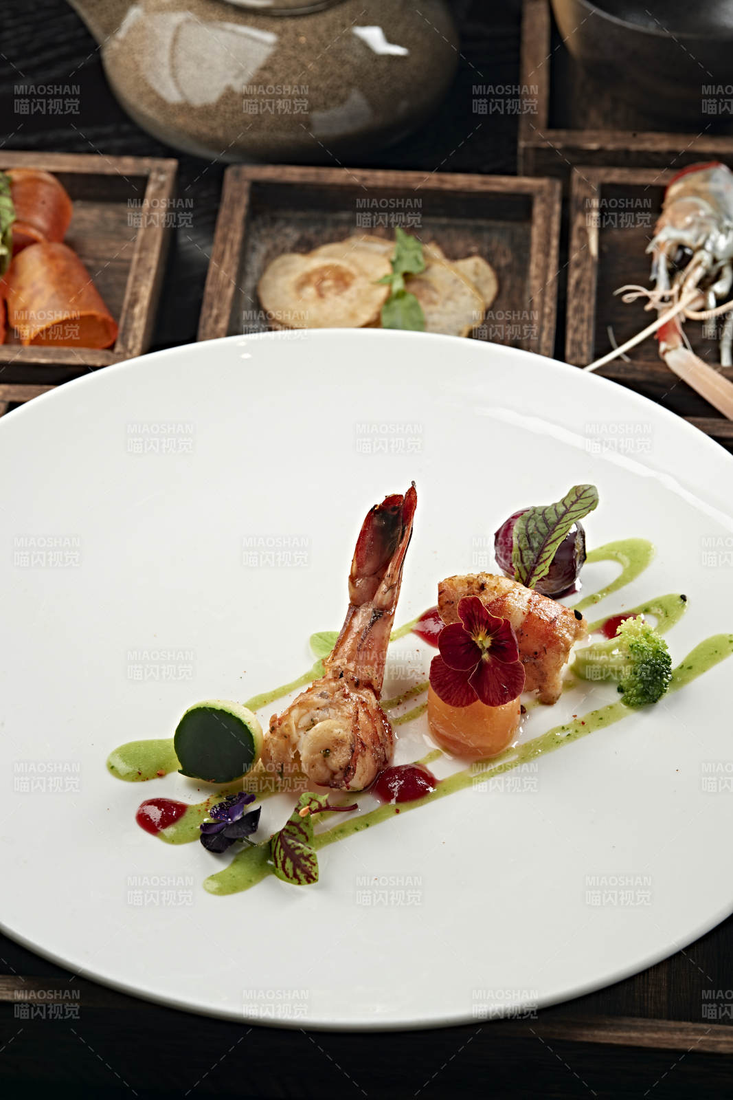 法式铁板香煎深海大虾图片