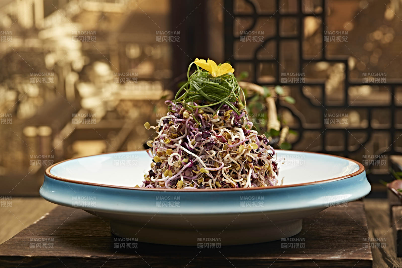 紫甘蓝芽菜塔图片