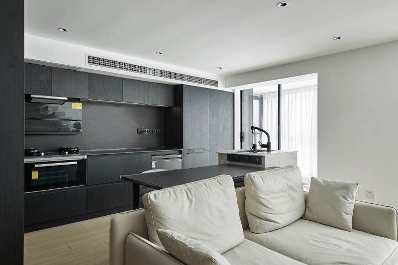 现代简约厨房客厅图片