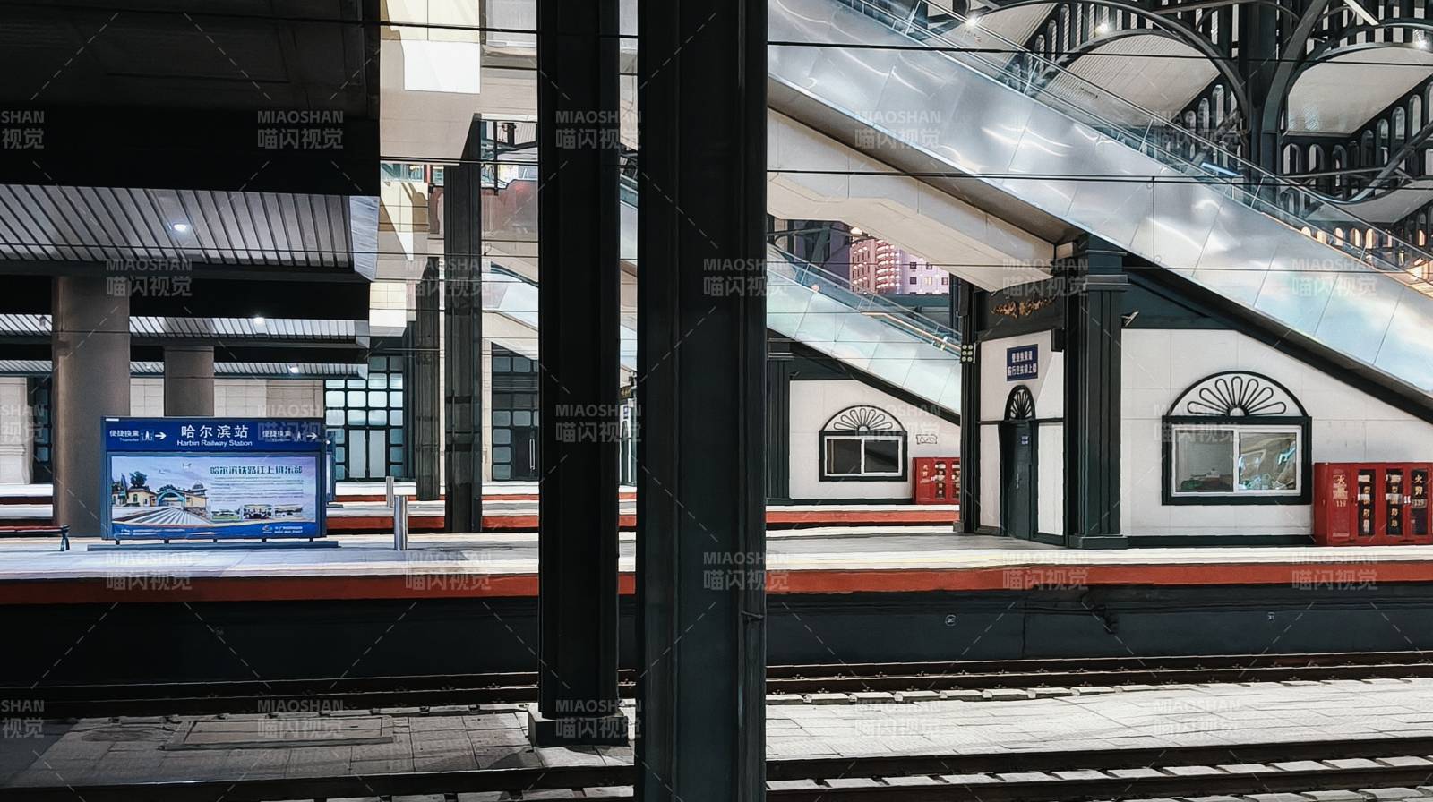 地铁站台静候时刻图片