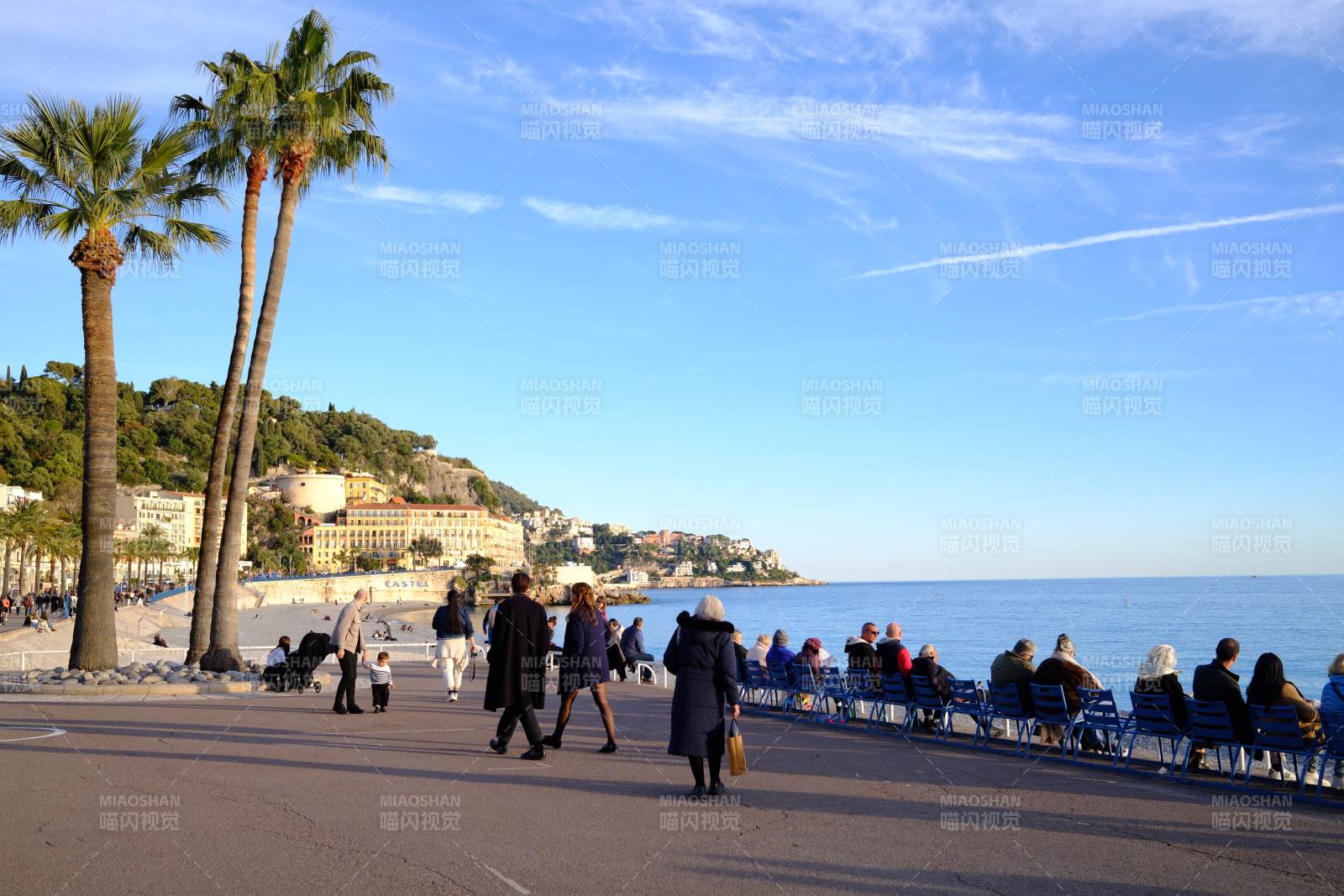 南法海滨棕榈风光图片