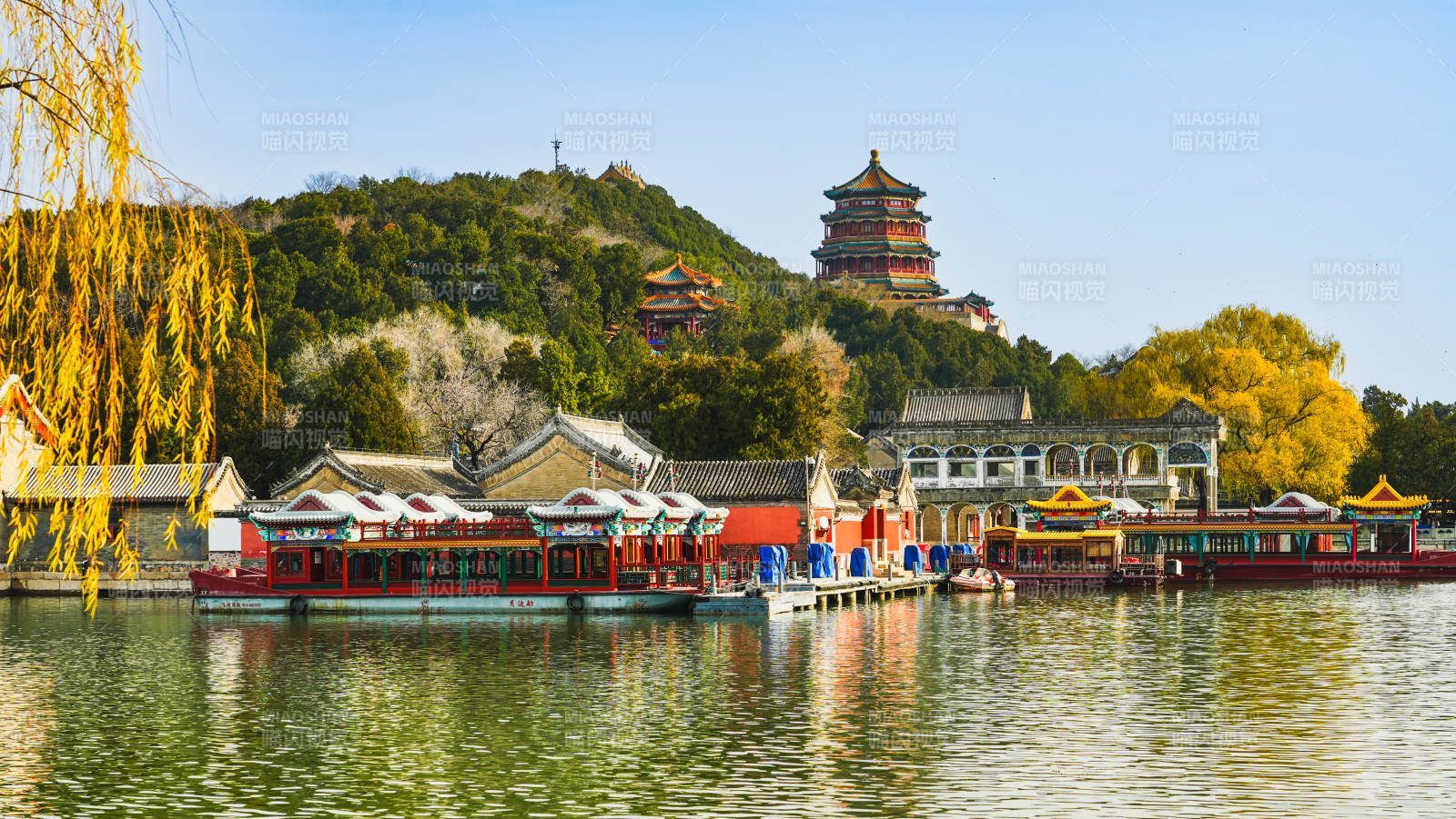 颐和园湖景风光无限图片