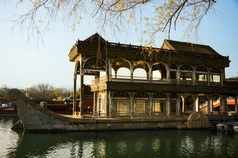 颐和园石舫—石舫静泊湖中图片