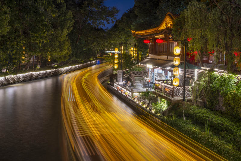 夜泊秦淮古桥流水图片