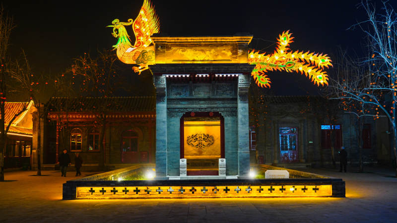 廊坊胜芳古镇王家大院古建筑灯饰图片