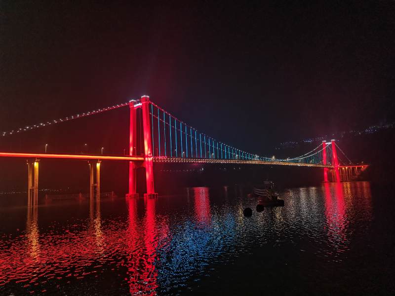 夜色中的忠县长江大桥图片