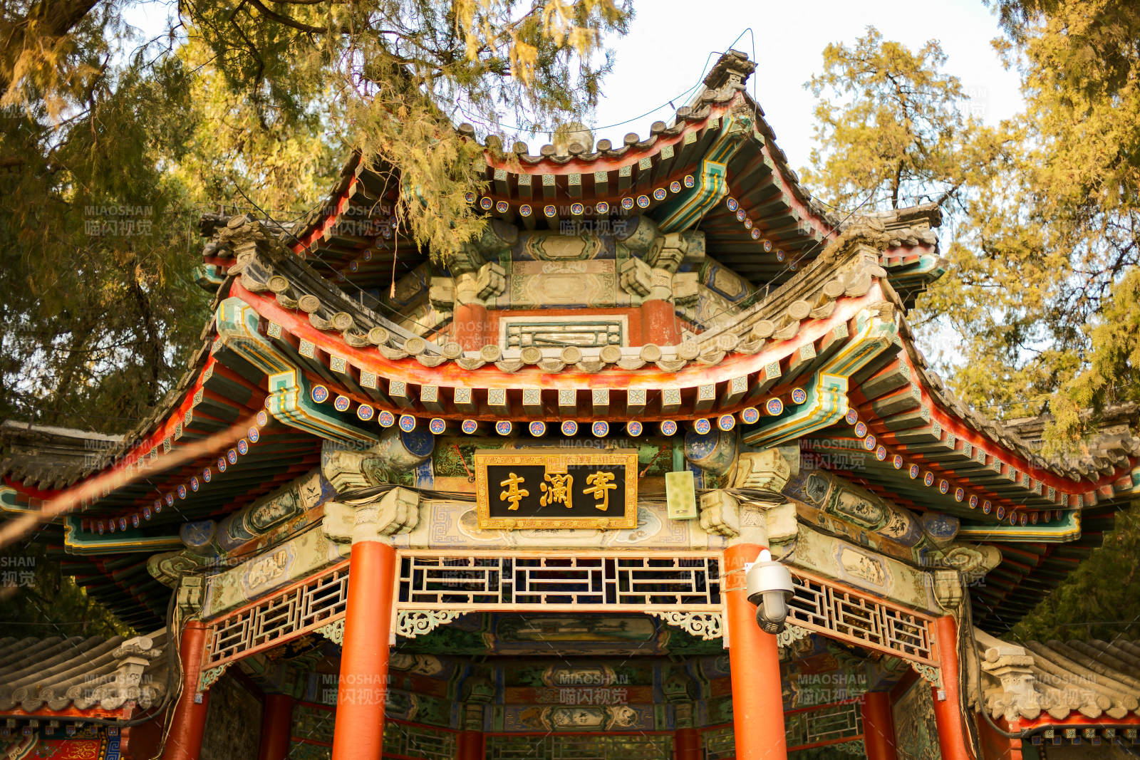 雪澜亭古色古香图片