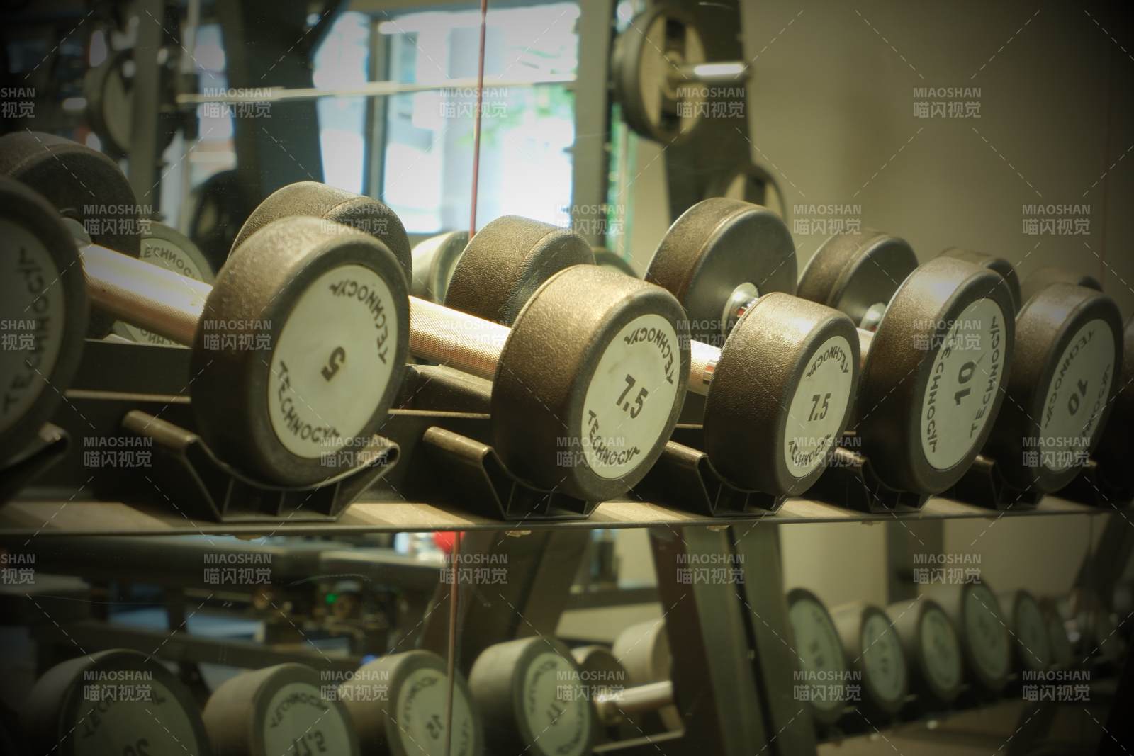 健身房哑铃排列图片