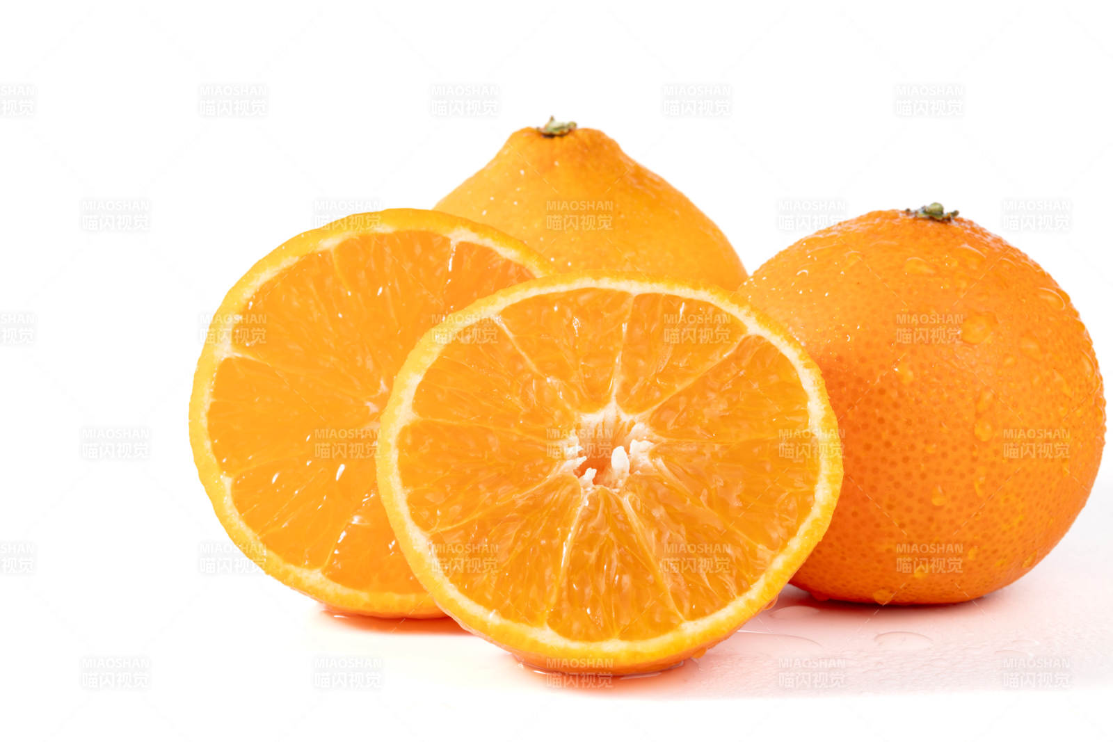新鲜橙子切片图片