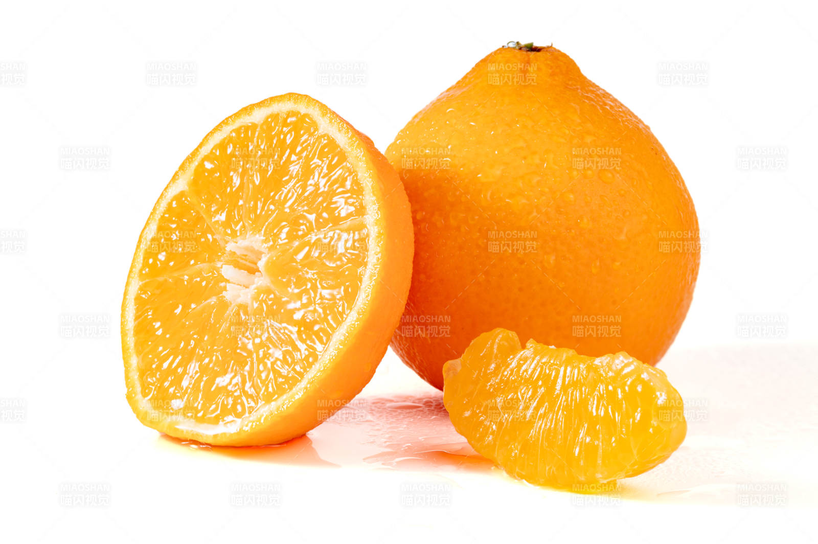 新鲜橙子切片图片