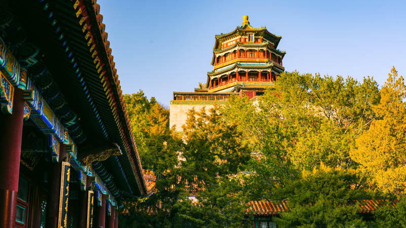 颐和园秋日佛香阁风光图片