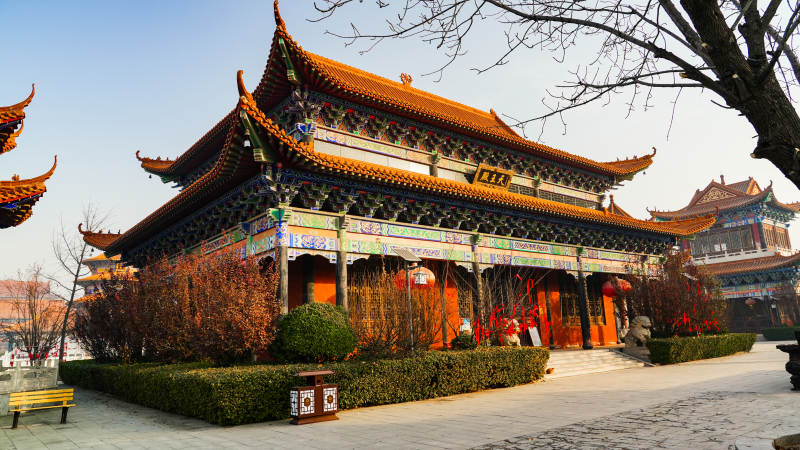 廊坊大悲禅寺古寺秋景图片