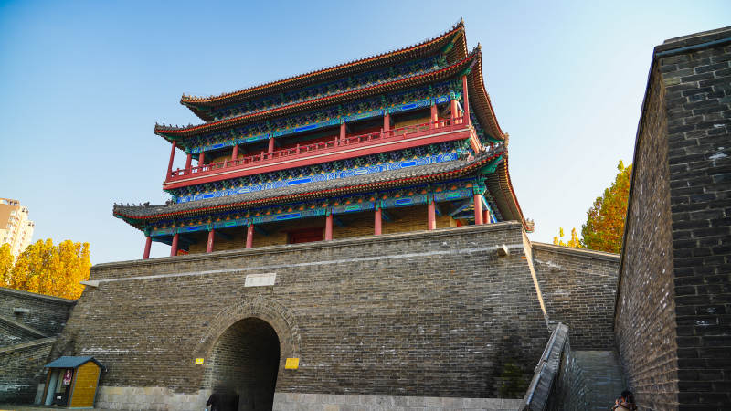 廊坊霸州津益关古塔秋景图片