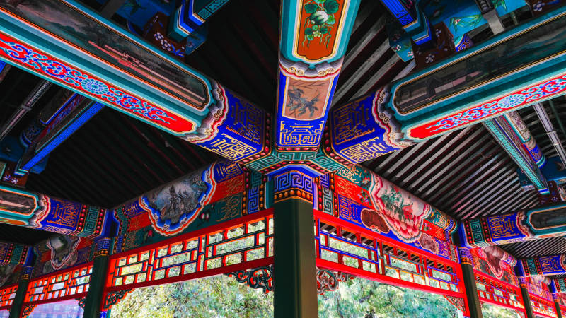 彩绘古建筑穹顶图片