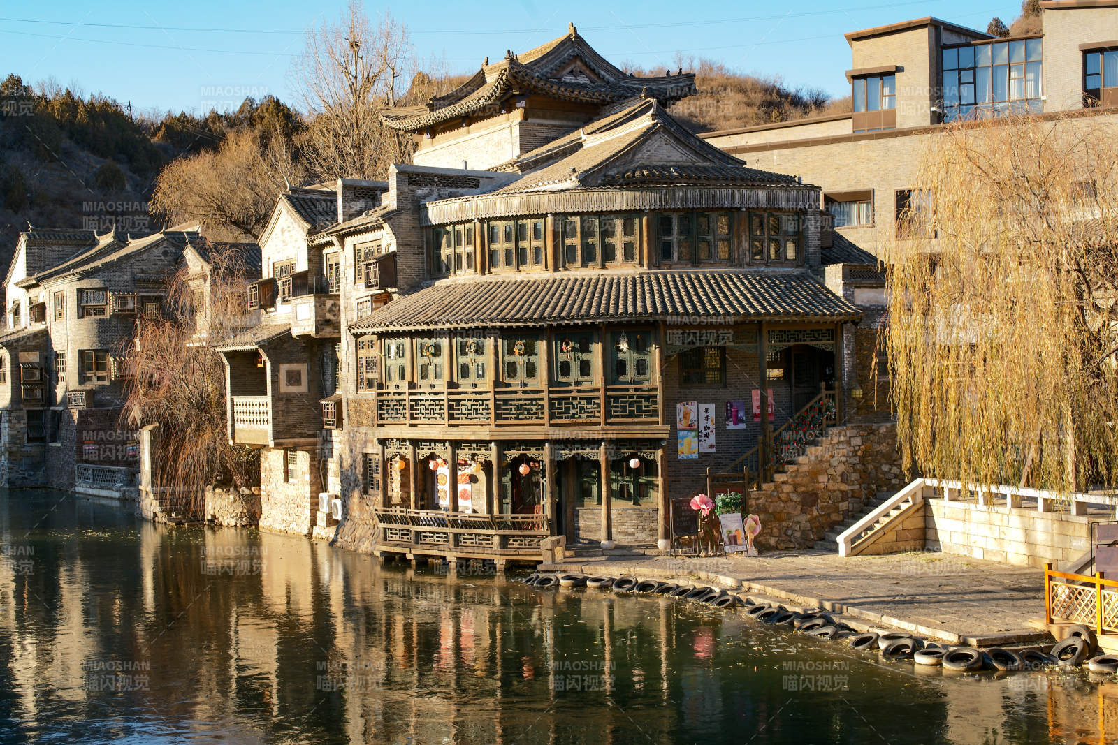 古北水镇水乡古建筑倒影图片