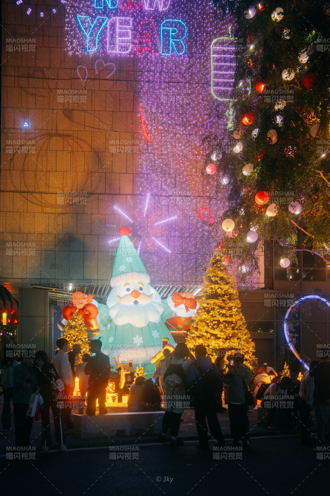 圣诞夜景璀璨夺目图片