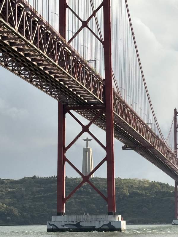 里斯本4月25日大桥与基督像图片