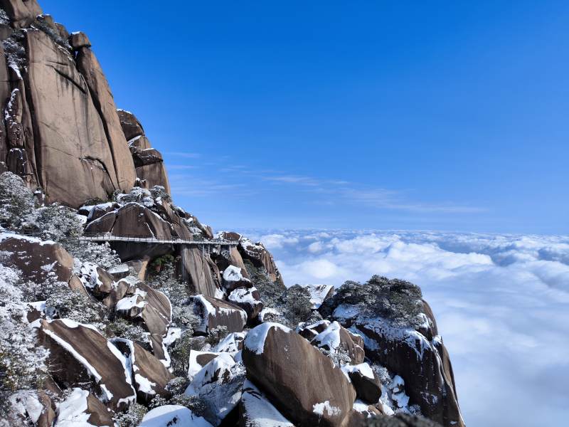 雪峰云海 险峻壮丽 | 上饶灵山绝美雪景图片