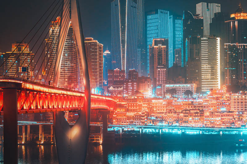夜幕下的城市之光 重庆图片