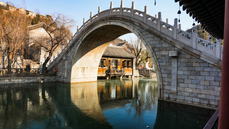 古北水镇古桥映水 静谧悠然图片