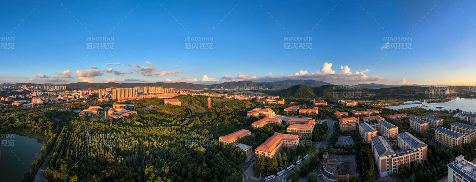 云南大学校园全景航拍图片