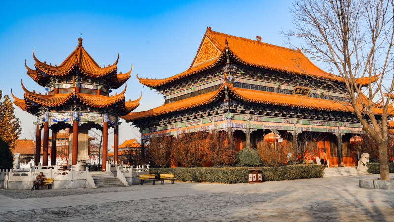 廊坊大悲禅寺古建筑庭院风光图片