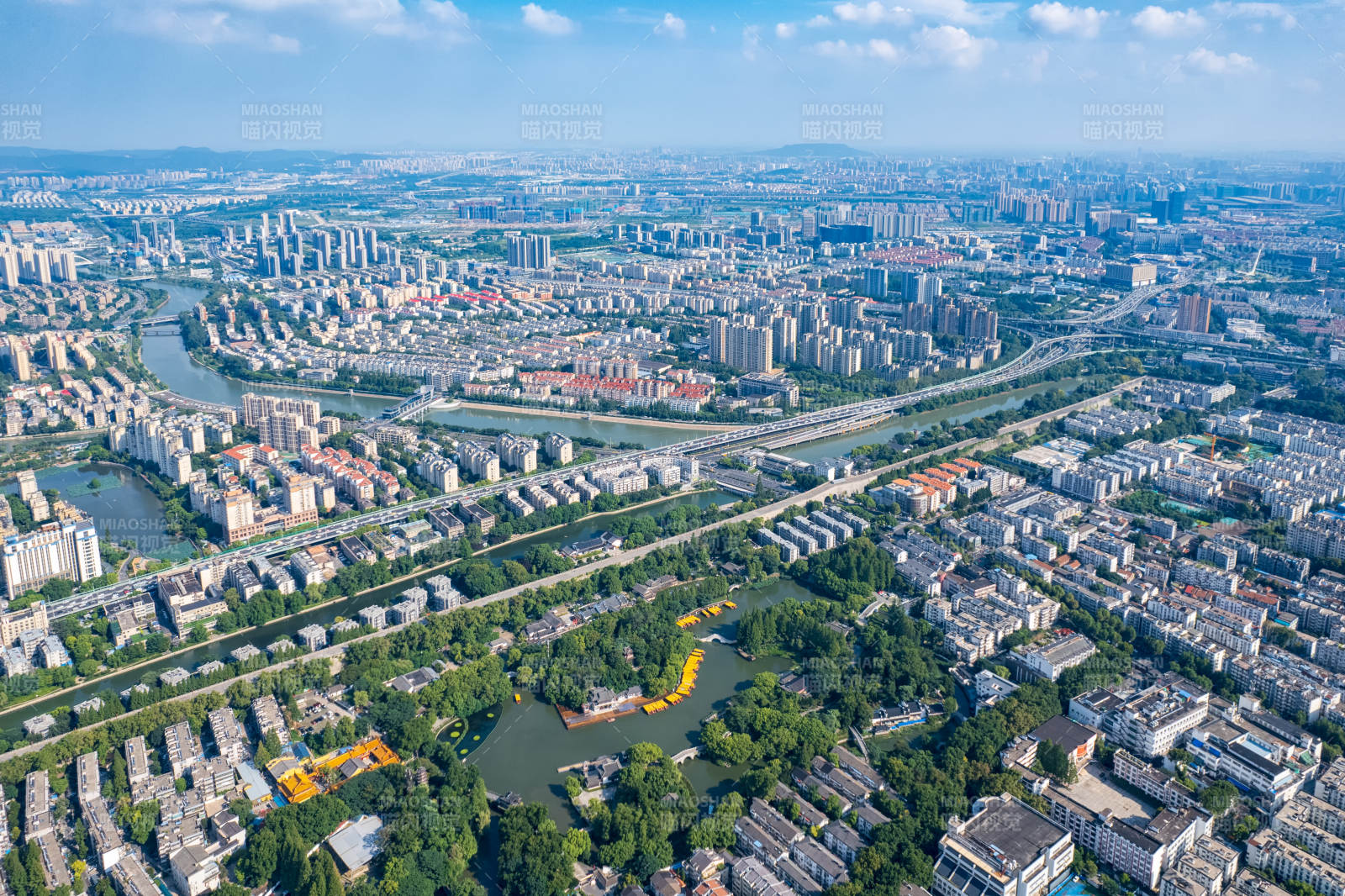 南京城市俯瞰图航拍图片