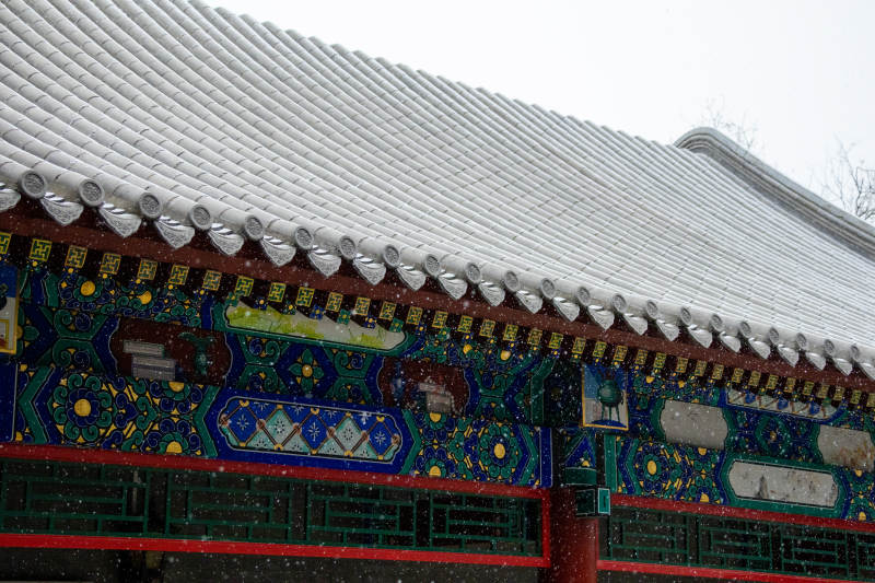 古建筑屋檐彩绘图片