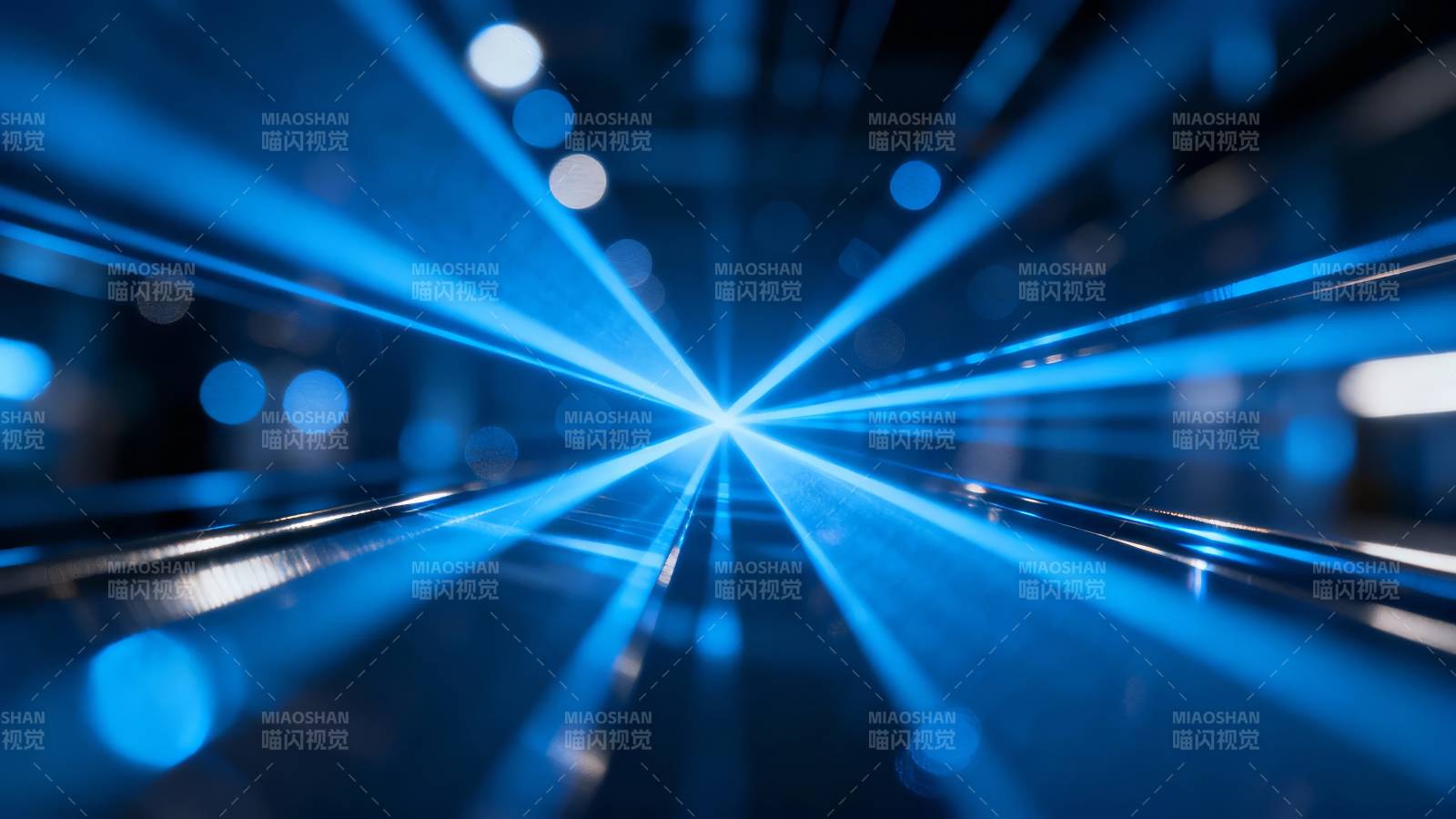 蓝色光束隧道图片