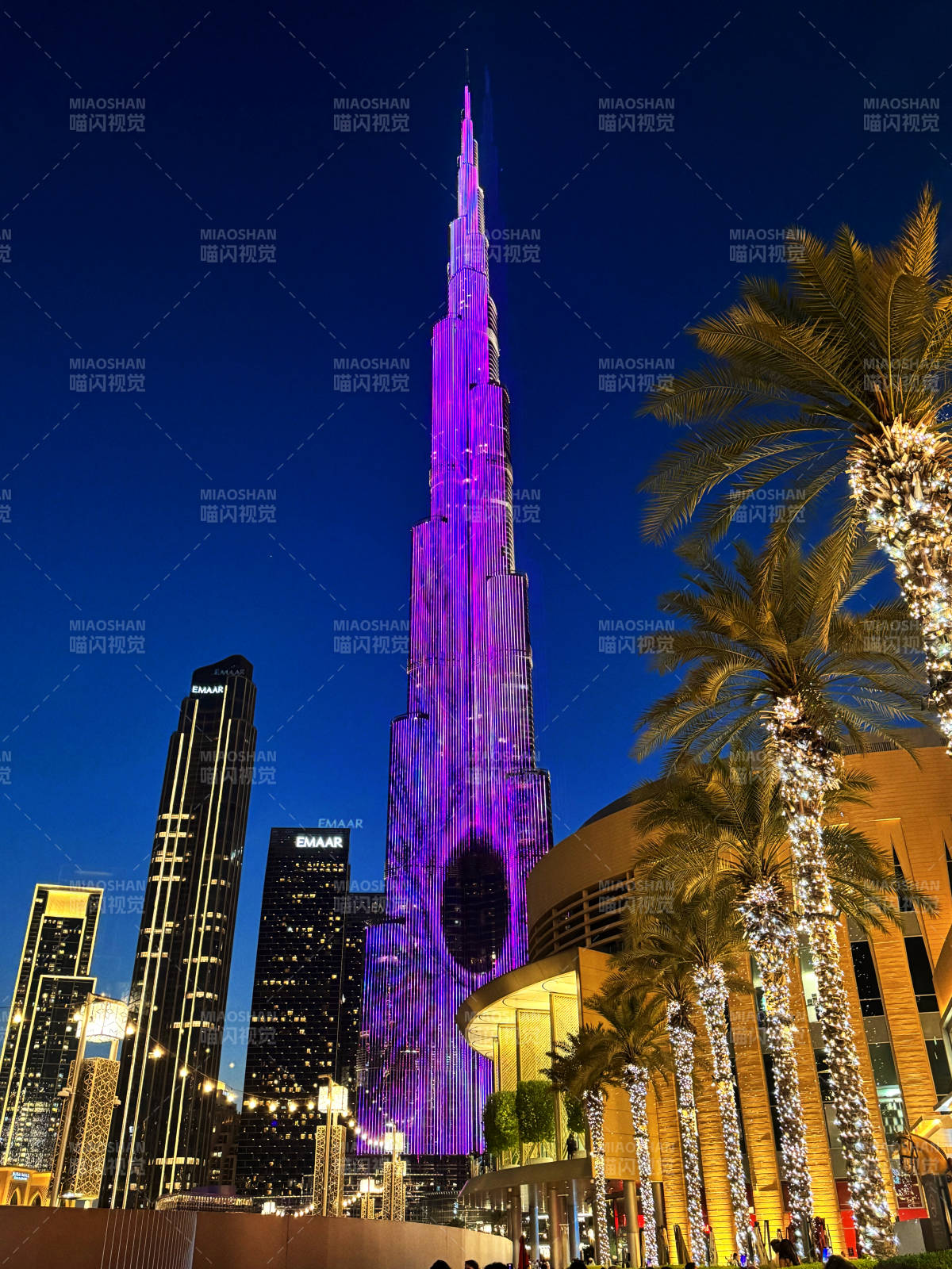 迪拜夜景 哈利法塔图片