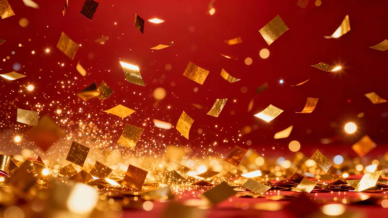 金箔纷飞庆佳节图片