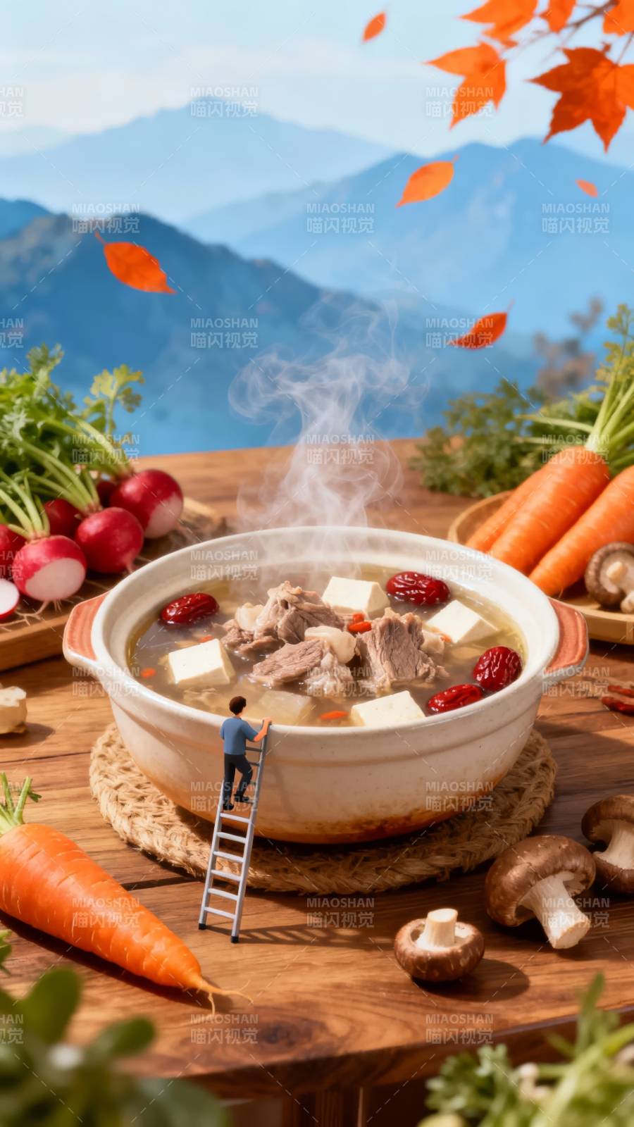 秋日暖锅 山野鲜味图片