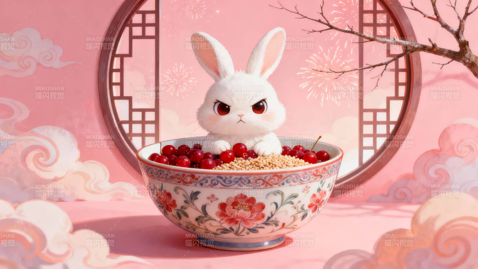 玉兔品果图图片