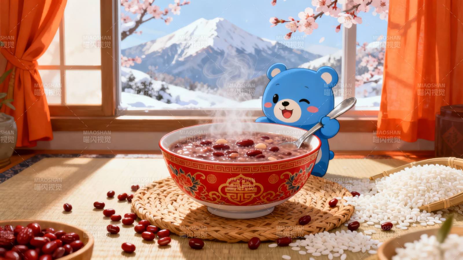 腊八粥暖冬景图片