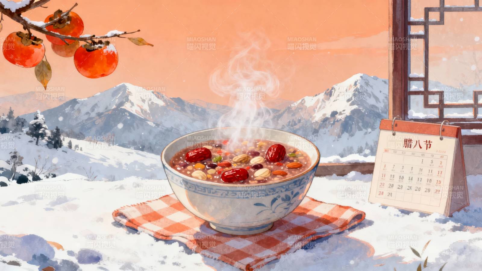 腊八粥暖冬景图片