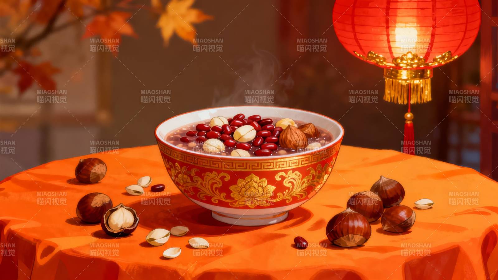 腊八粥暖冬景图片