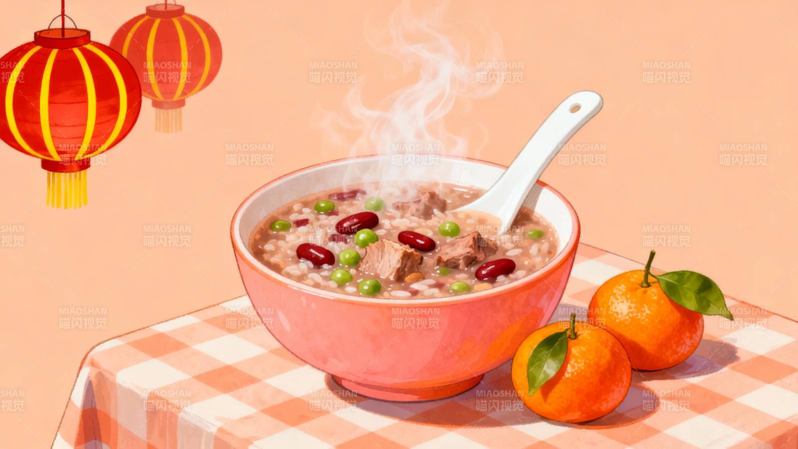 腊八粥与橙子图片