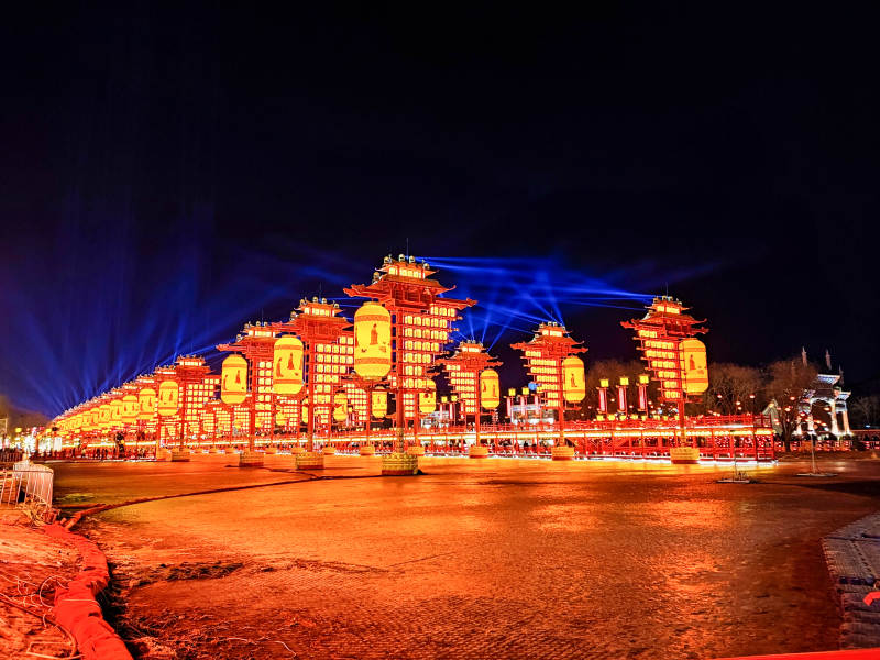 唐山河头老街夜景灯会璀璨夺目图片