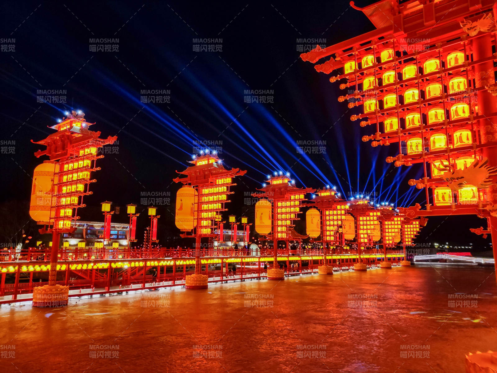 唐山河头老街灯火辉煌夜景图片