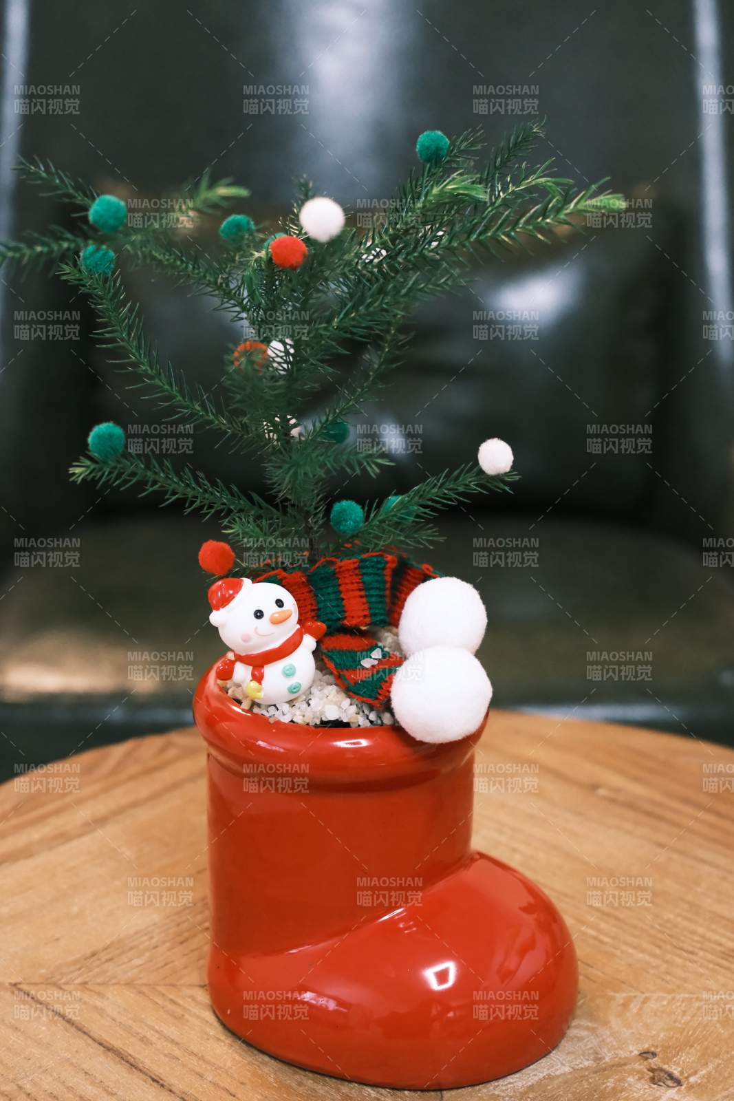 圣诞袜盆栽 小圣诞树 圣诞快乐图片