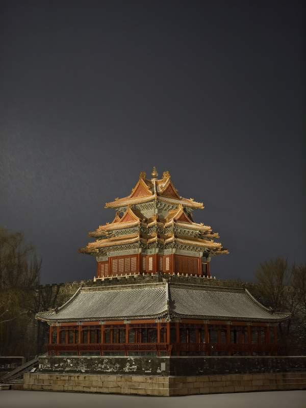 夜幕下的故宫角楼图片
