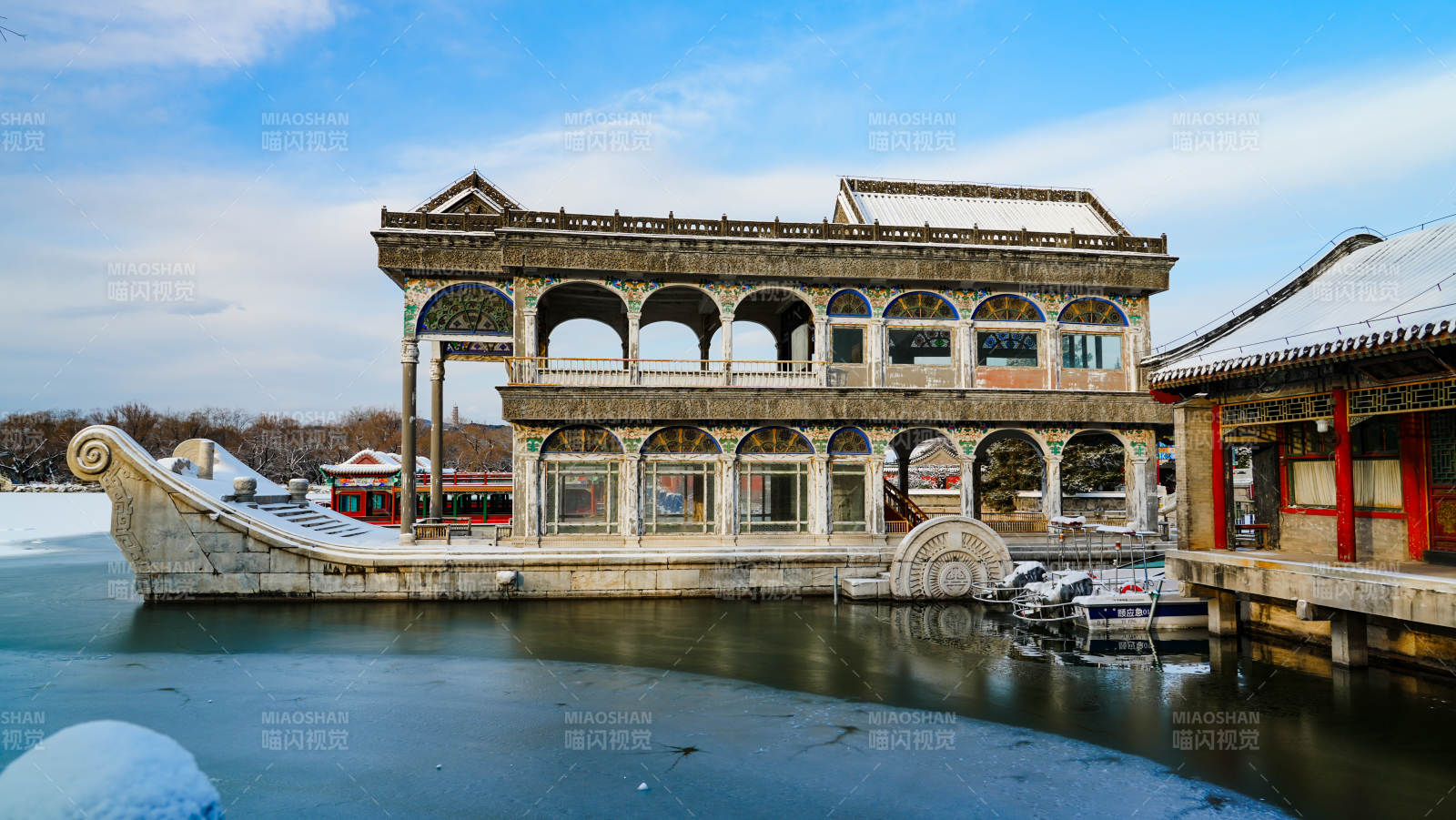 颐和园石舫静景图片