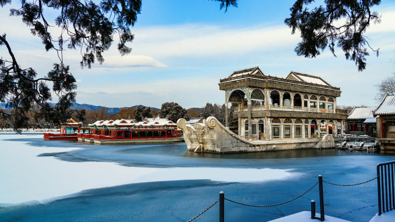 颐和园石舫静景图片