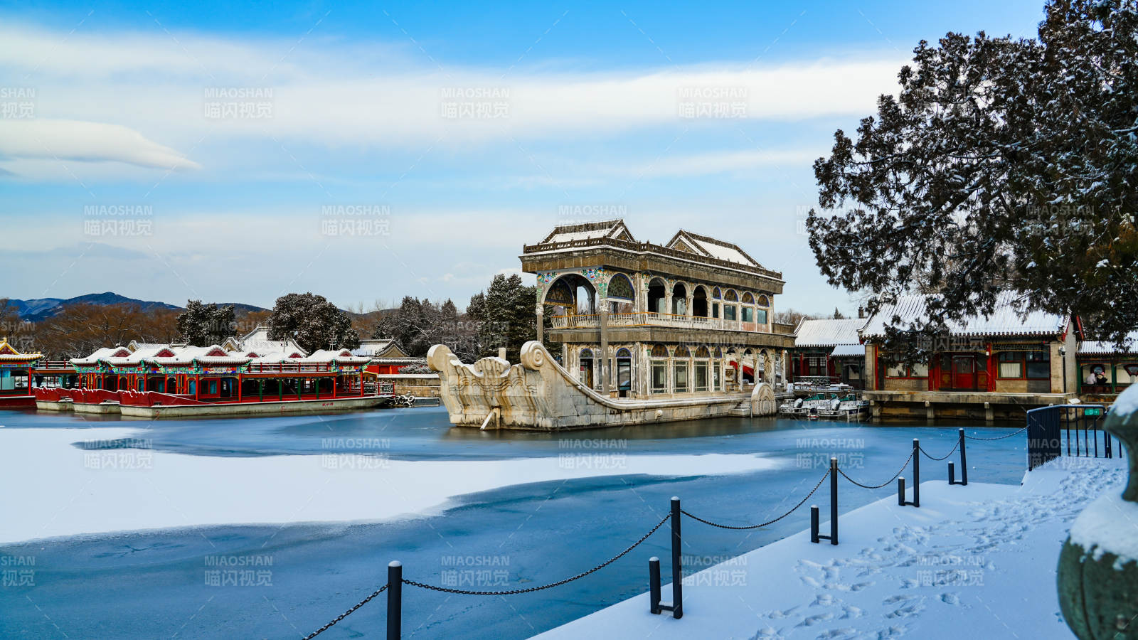 颐和园石舫静景图片